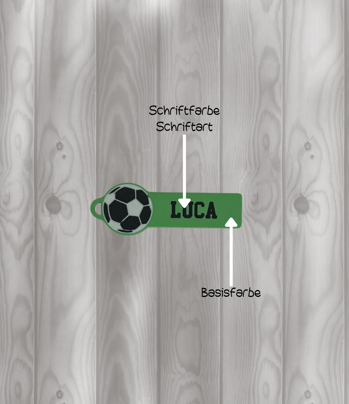 Fussball mit Name Schlüsselanhänger