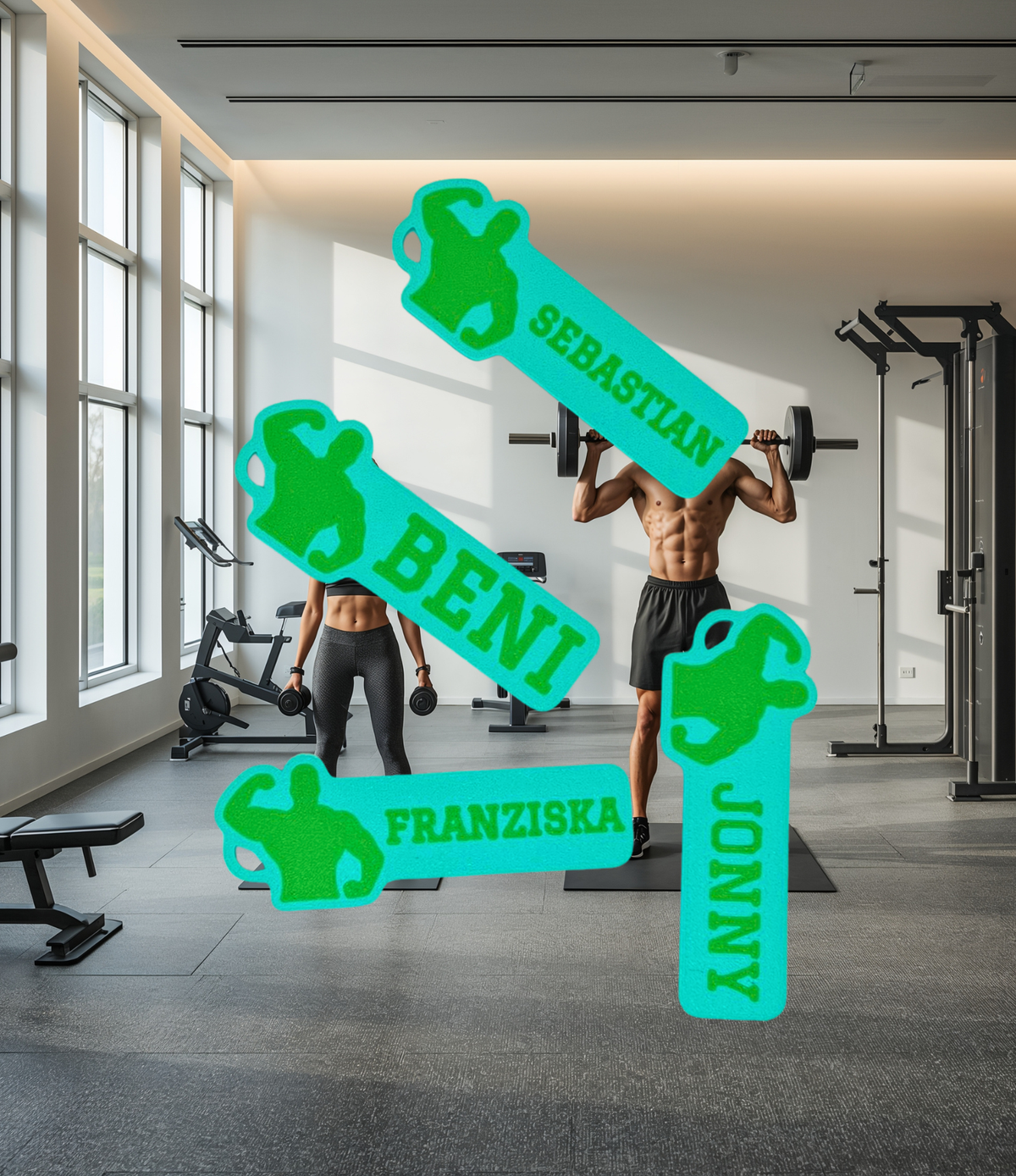 GYM Two mit Namen Schlüsselanhänger