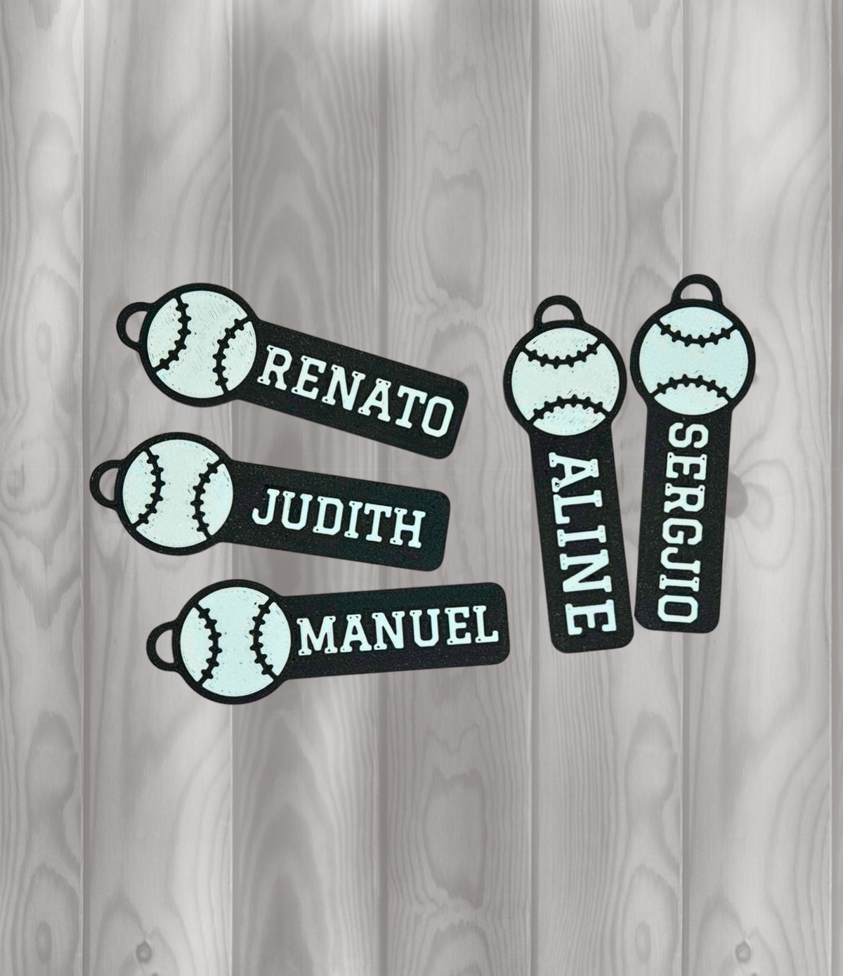 Baseball mit Namen Schlüsselanhänger