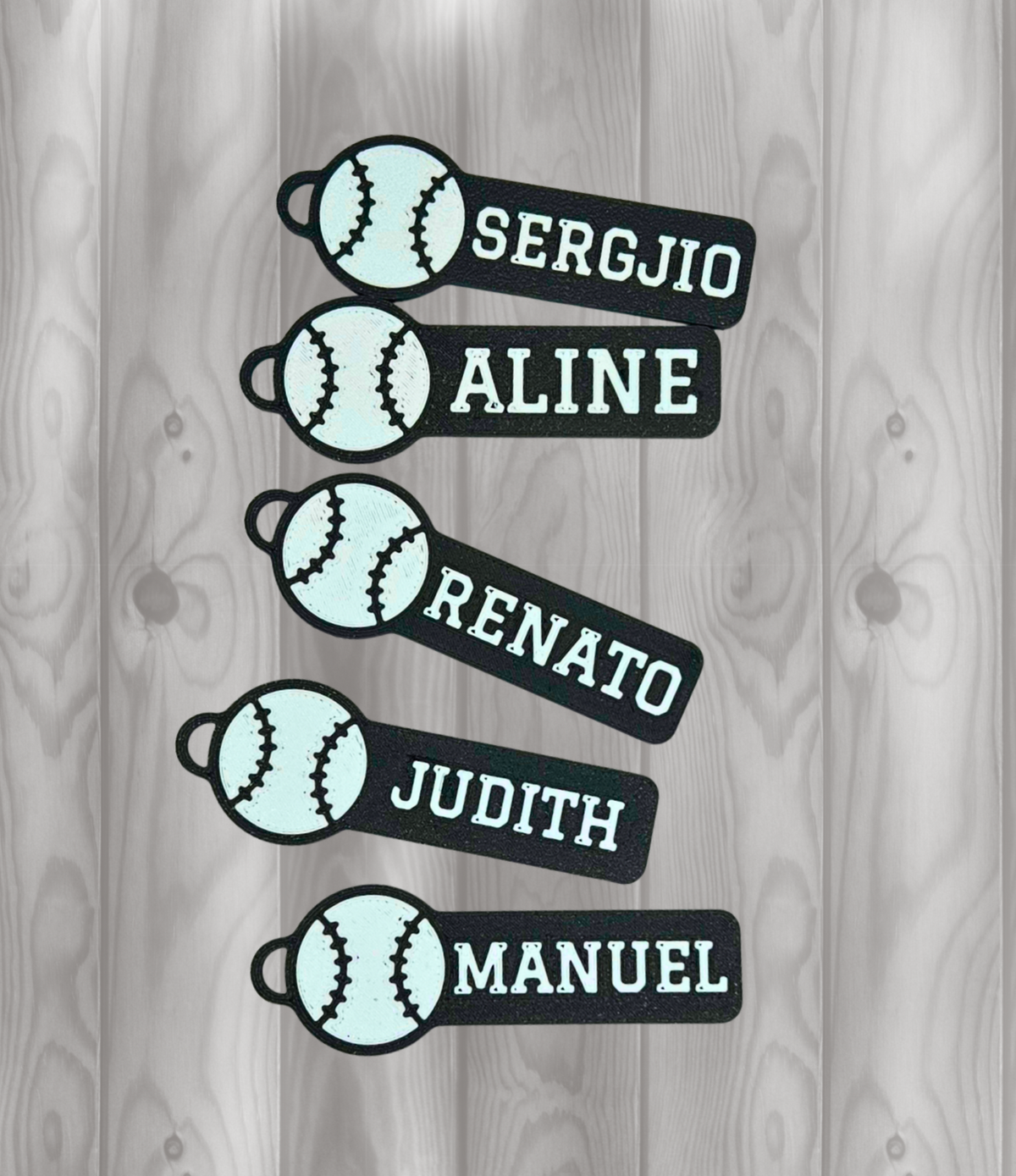 Baseball mit Namen Schlüsselanhänger
