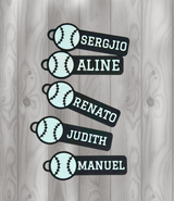 Baseball mit Namen Schlüsselanhänger
