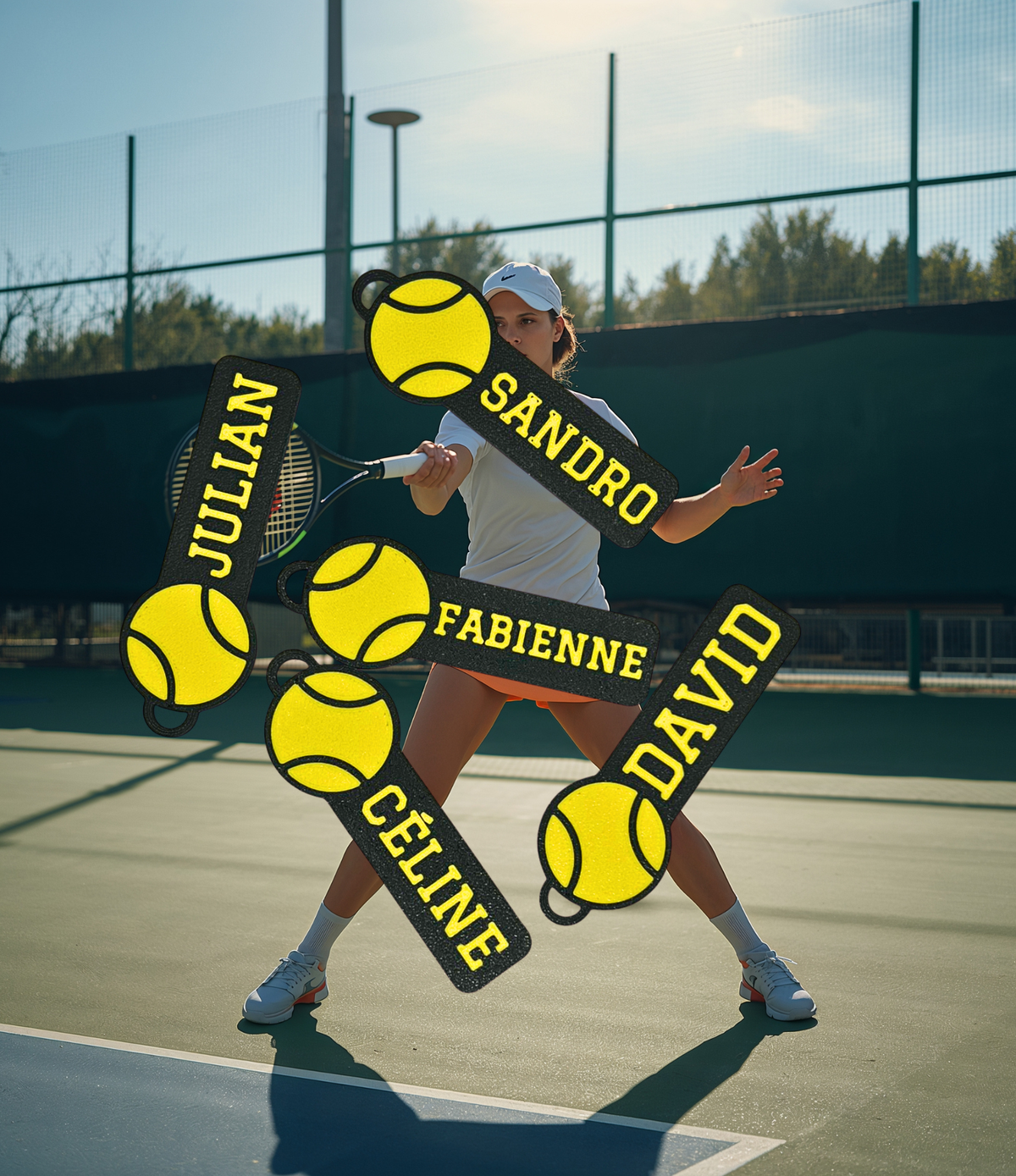 Tennis mit Namen Schlüsselanhänger